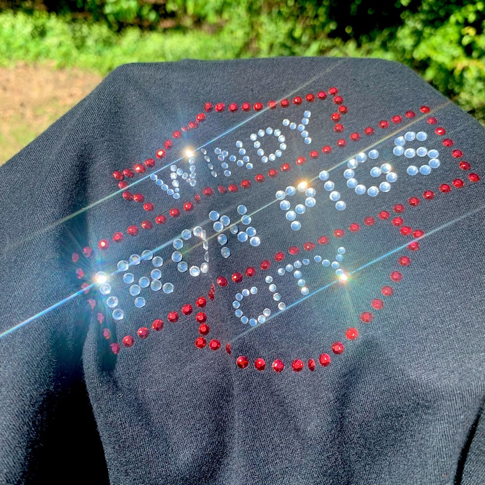 Bedazzled Chicago Windy City Iron Pigs Biker Tee